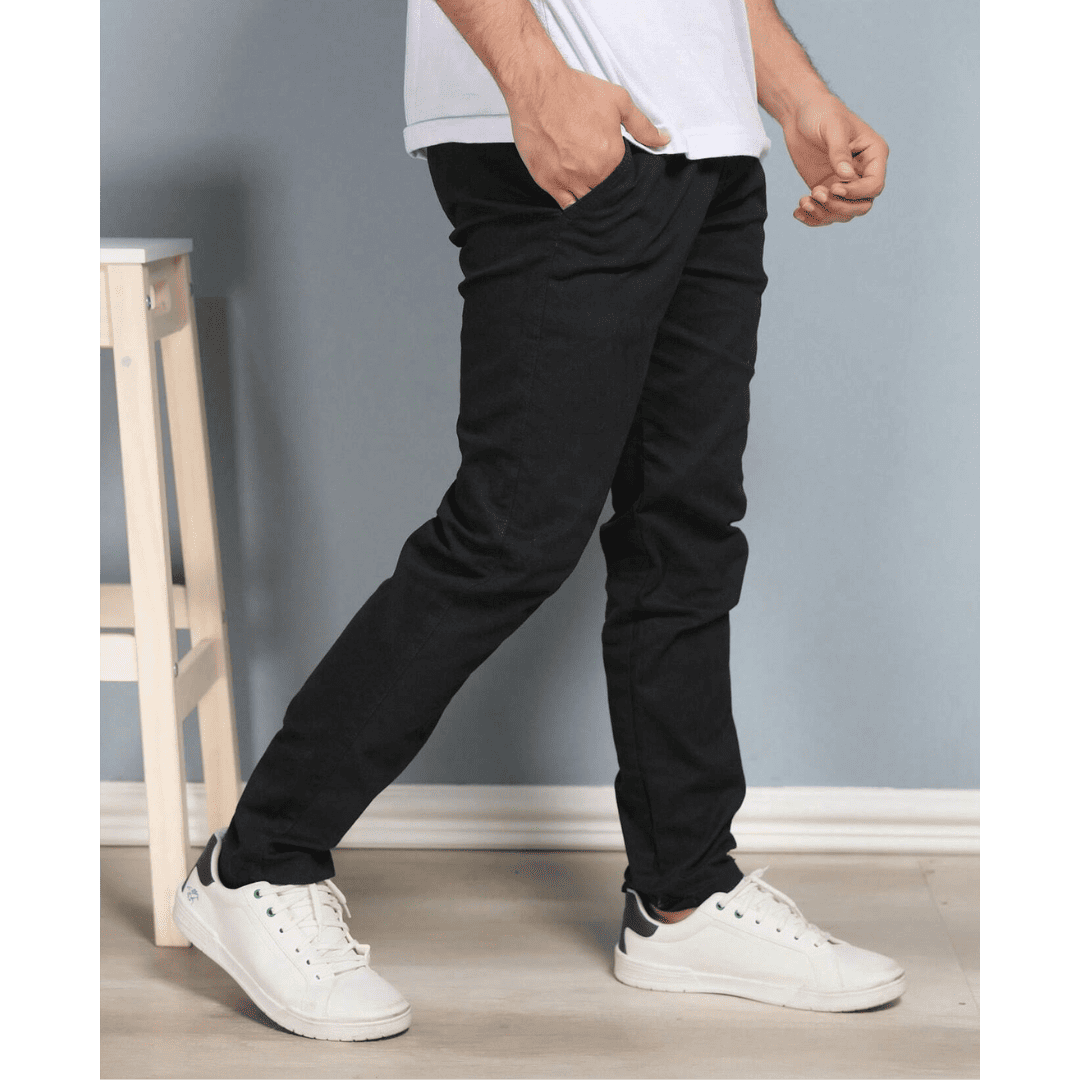 Straight-Fit Men’s Twill Pants – 4-Pack