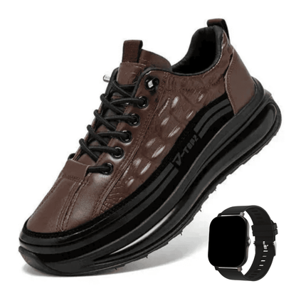 Men’s Crocodile-Style Leather Trainers + SmartWatch