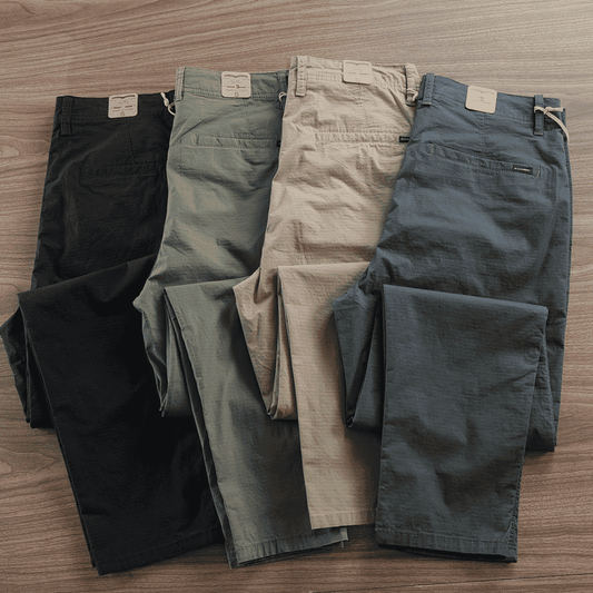 Straight-Fit Men’s Twill Pants – 4-Pack