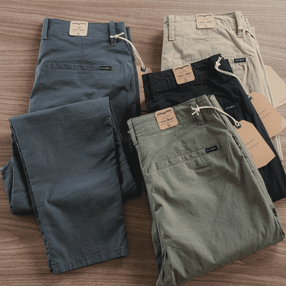 Straight-Fit Men’s Twill Pants – 4-Pack