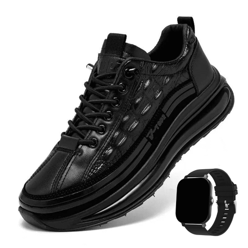 Men’s Crocodile-Style Leather Trainers + SmartWatch