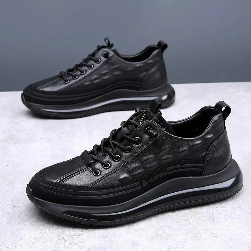 Men’s Crocodile-Style Leather Trainers + SmartWatch